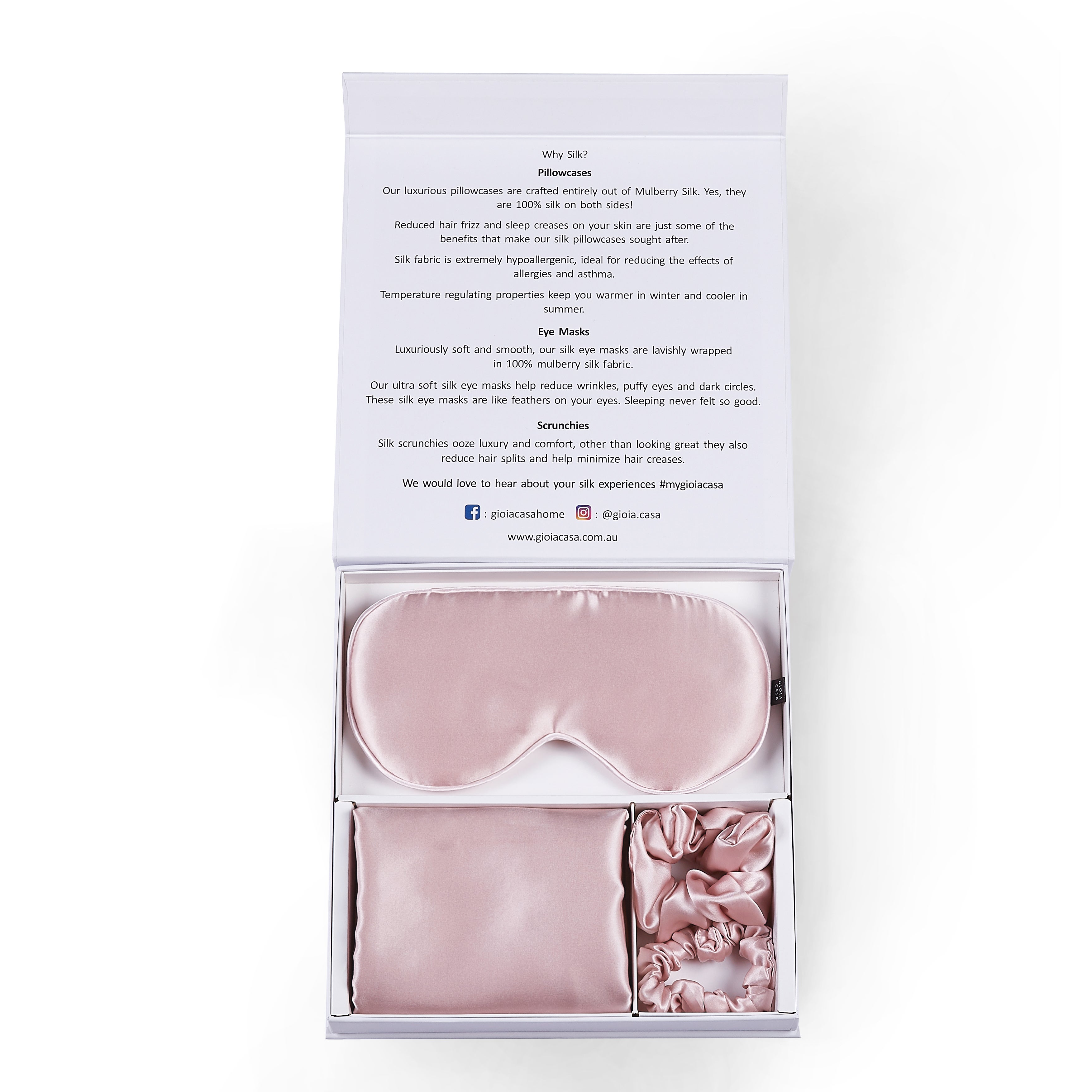 Gioia Casa 4 Piece Silk Gift Pack Pink