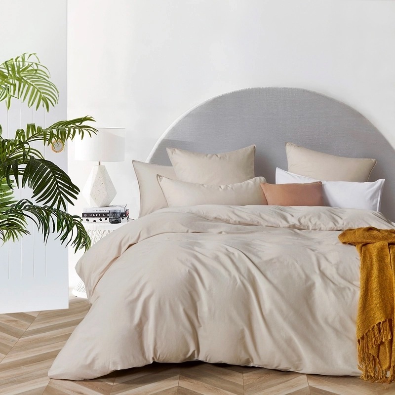 Buy Gioia Casa 100 Vintage Washed Cotton Quilt Cover Set Natural