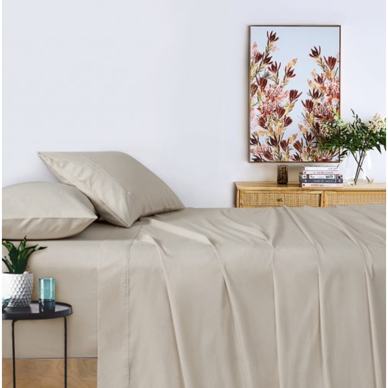 Buy Gioia Casa 100 Vintage Washed Cotton Sheet Set Natural (Single
