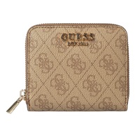 Guess Women's Laurel Small Zip Around Wallet Latte Logo