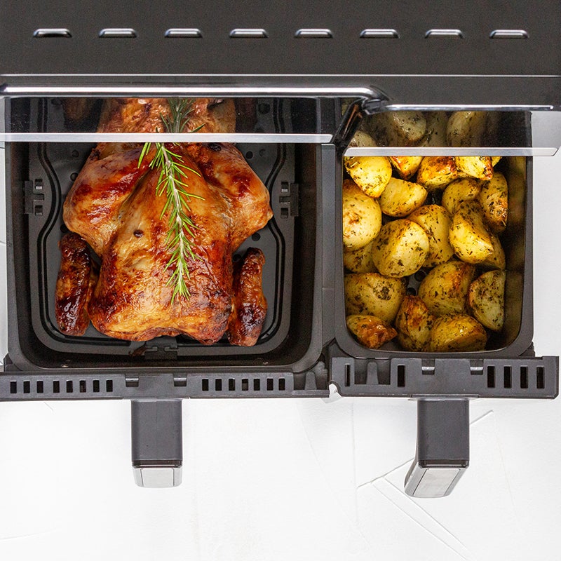 8L Dual Zone Digital Air Fryer w/ 200°C, 10 Cooking Programs – Lenoxx  Electronics
