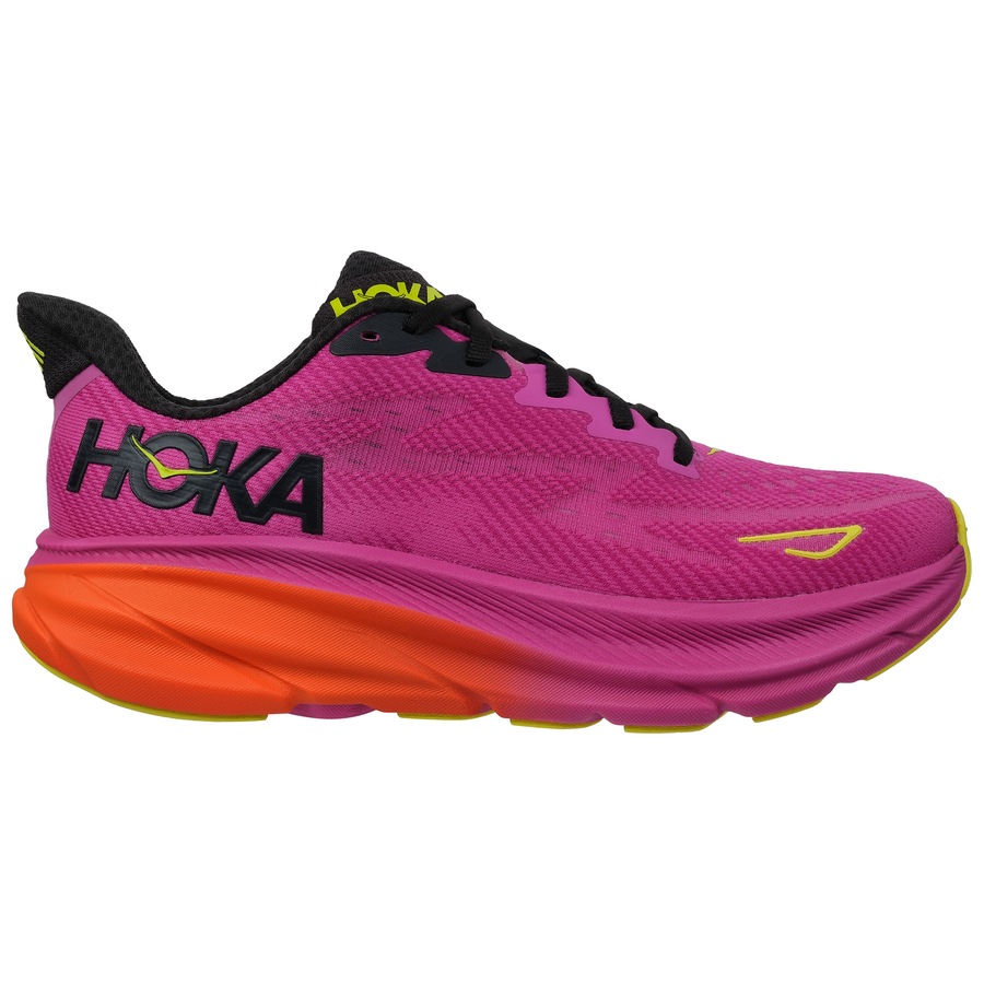 Hoka Women's Clifton 9 Running Shoes Fuchsia/Black (US Women's 9.5)