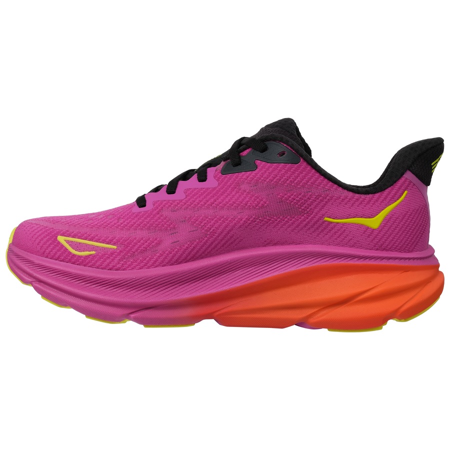 Hoka Women's Clifton 9 Running Shoes Fuchsia/Black (US Women's 9.5)