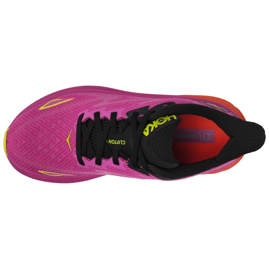 Hoka Women's Clifton 9 Running Shoes Fuchsia/Black (US Women's 9.5)