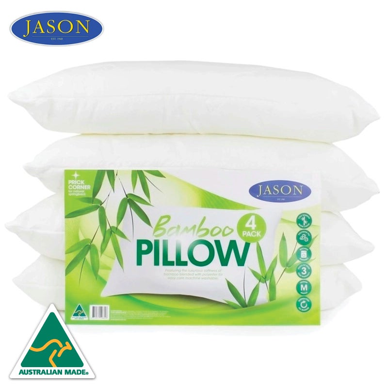 Jason Australian Made Bamboo Pillow 4 Pack