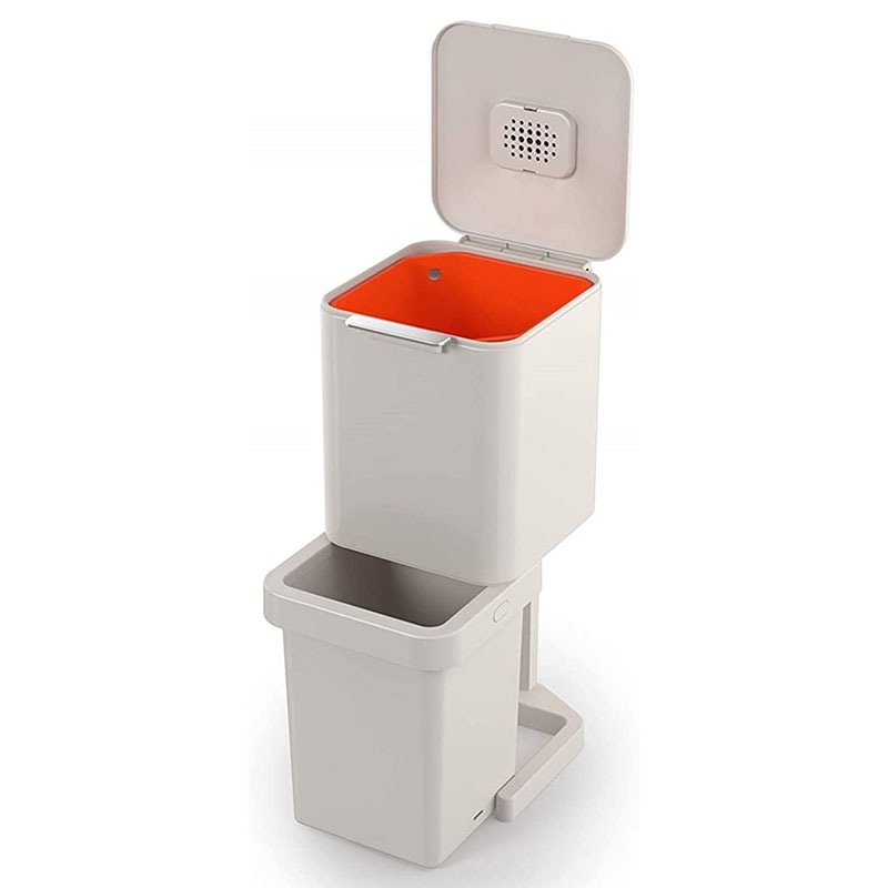 Buy Joseph Joseph Totem Pop 40L Waste & Recycling Bin Stone MyDeal