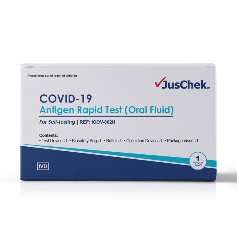 Buy JusChek COVID19 Rapid Antigen Saliva Test Kit 2 Pack MyDeal