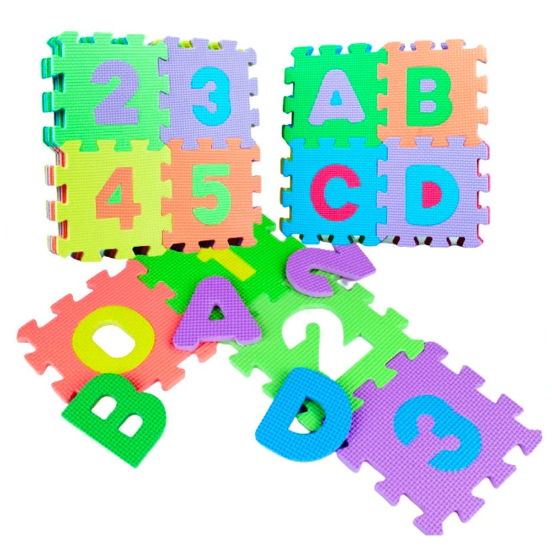 Buy Kids 36 Pack EVA Mini Alphabet And Numbers Play Mat - MyDeal Australia