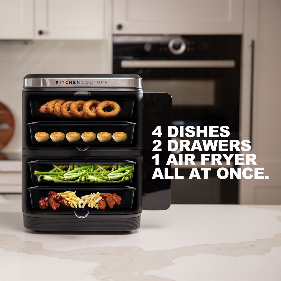 Kitchen Couture 11L Clear View Vertex Dual Drawer Air Fryer Stainless Steel 10005862