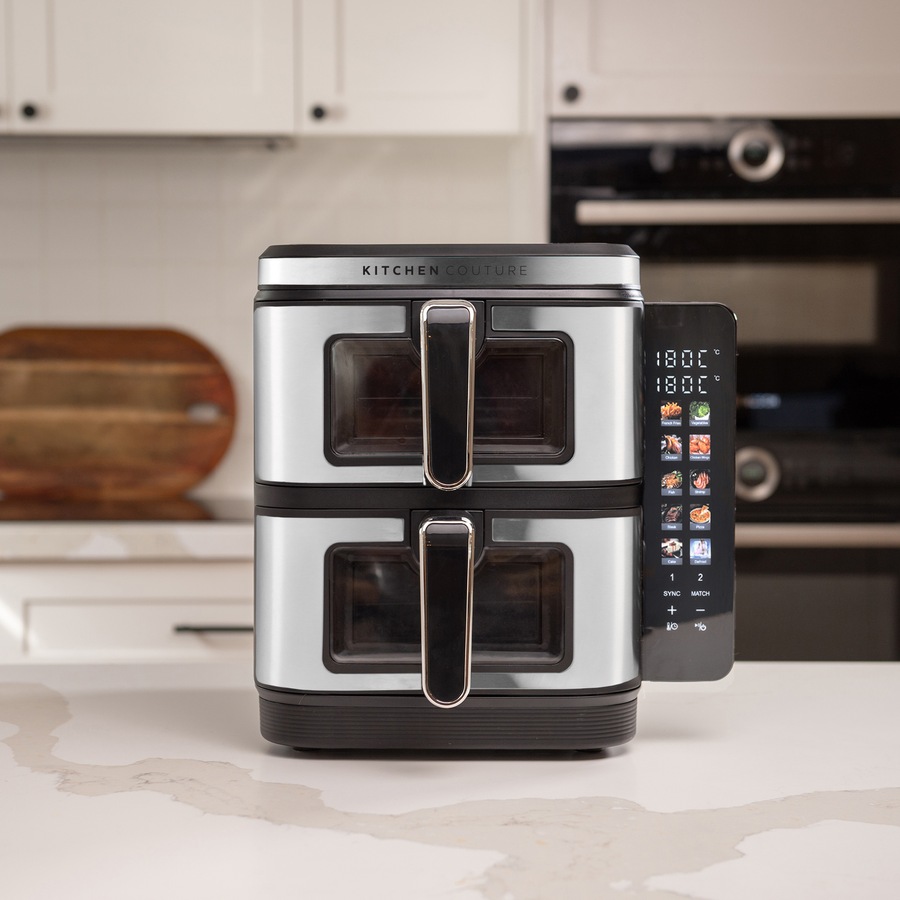 Kitchen Couture 11L Clear View Vertex Dual Drawer Air Fryer Stainless Steel 10005862