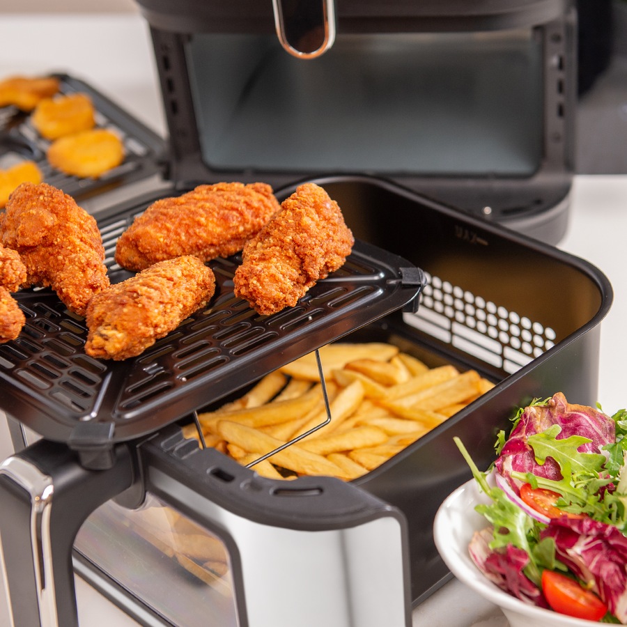 Kitchen Couture 11L Clear View Vertex Dual Drawer Air Fryer Stainless Steel 10005862