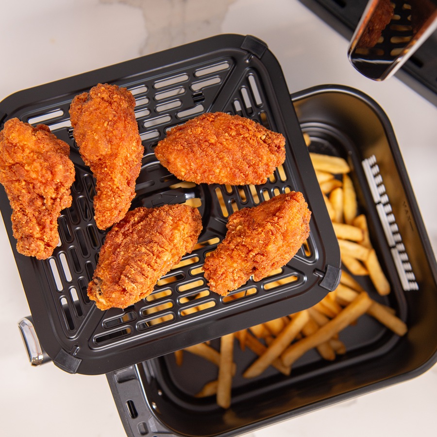 Kitchen Couture 11L Clear View Vertex Dual Drawer Air Fryer Stainless Steel 10005862