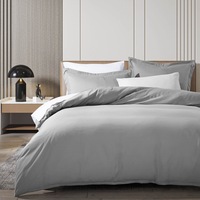 2/3 Piece Luxton Pure Plain Quilt Cover Set Pewter (Single, Double, Queen, King, Super King)