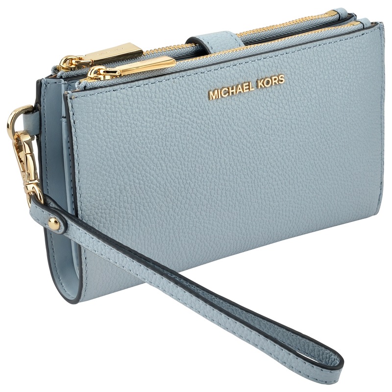 Buy Michael Kors Adele Double Zip Wristlet Pale Blue MyDeal