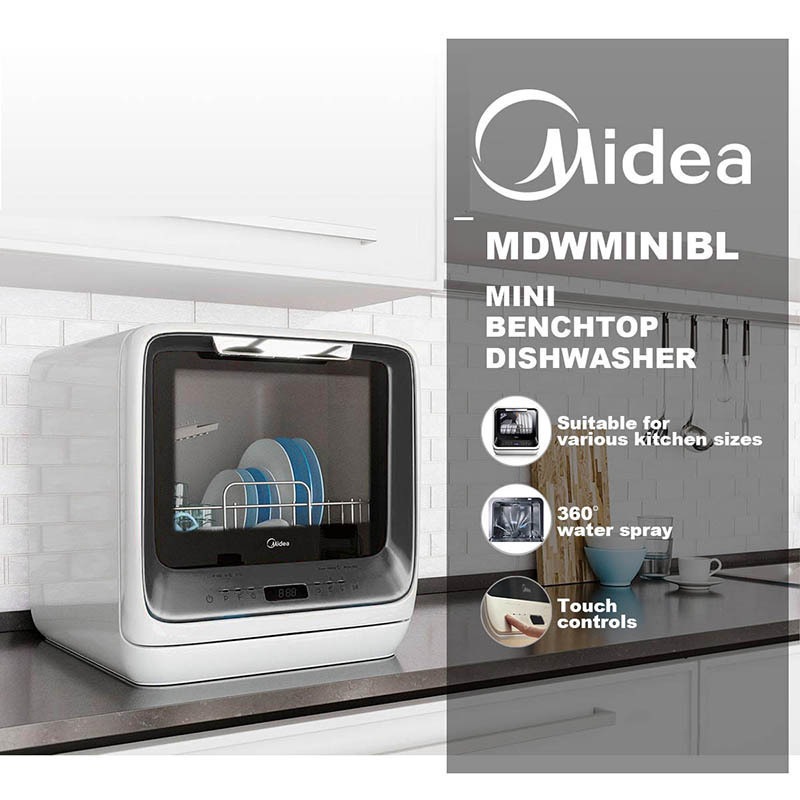 Buy Midea Mini Second Generation Benchtop Portable Dishwasher (Black