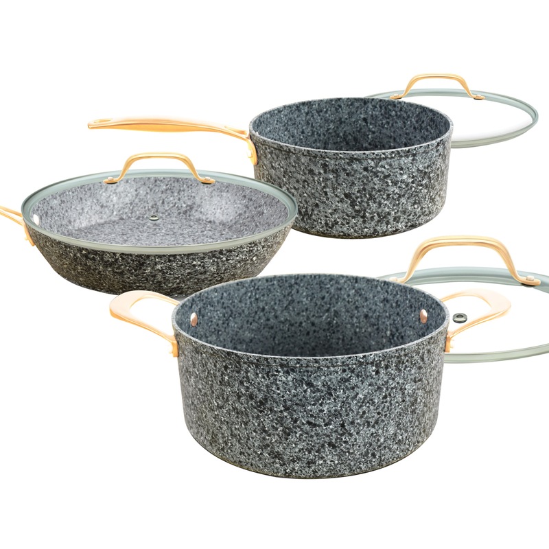 Buy Mighty Chef 6 Piece HighGrade Stone Coating Royal Cookware Set