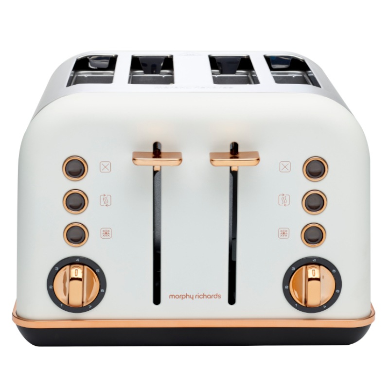 Buy Morphy Richards Accents Rose Gold 1880W 4 Slice Toaster White MyDeal