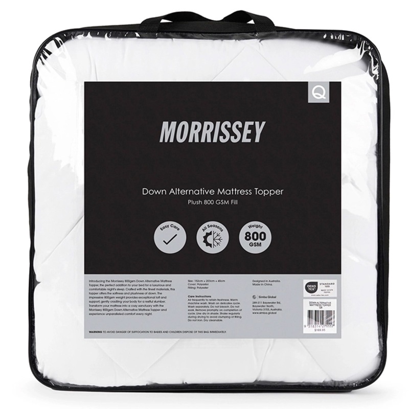Buy Morrissey Luxury Fitted 800GSM Mattress Topper (Single, King Single