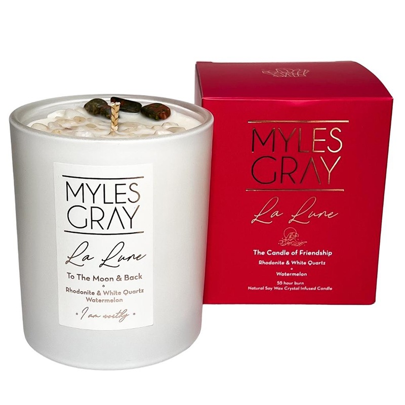 Buy Myles Gray La Lune Watermelon Healing Crystal Infused Soy Candle