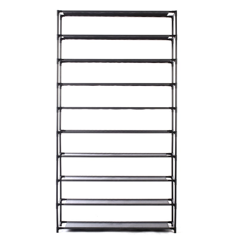 Nelio 10-Tier 50 Pair Shoe Rack Organiser - Black