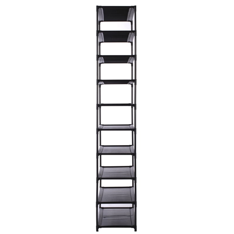 Nelio 10-Tier 50 Pair Shoe Rack Organiser - Black