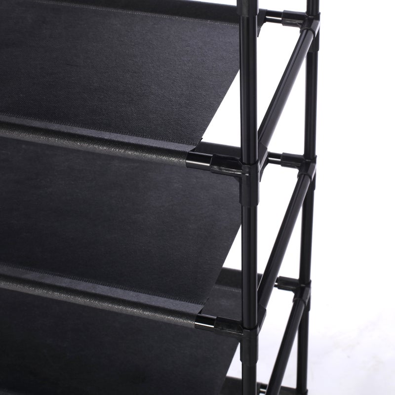 Nelio 10-Tier 50 Pair Shoe Rack Organiser - Black