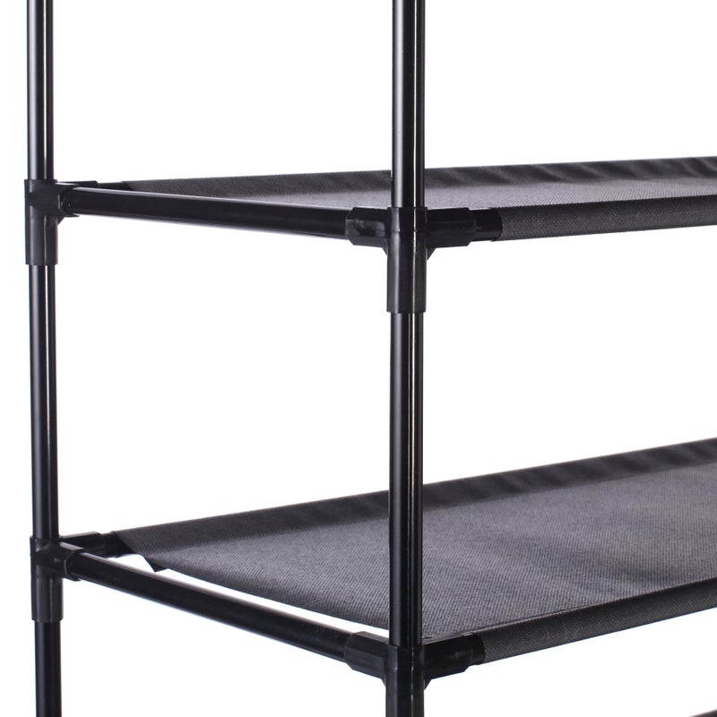 Nelio 10-Tier 50 Pair Shoe Rack Organiser - Black