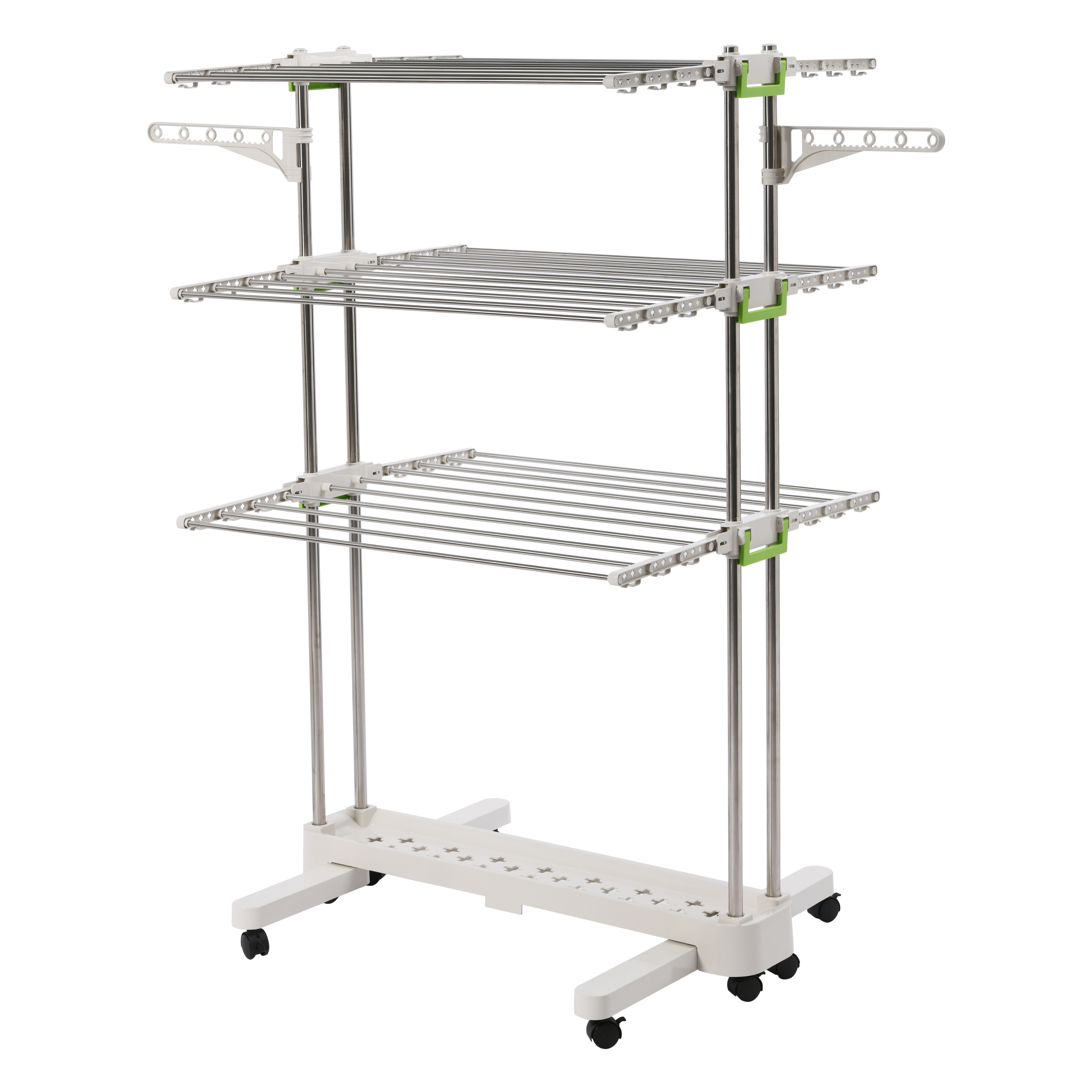 Large foldable rolling clothes airer laundry 2024 drying rack with 8 lockable casters