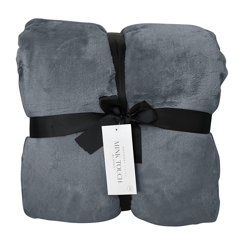 Buy Odyssey Luxury Mink Blankets Charcoal (Single, Queen) MyDeal