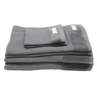 100% Cotton Onkaparinga Mossman Quick Dry 6 Piece Towel Pack Charcoal