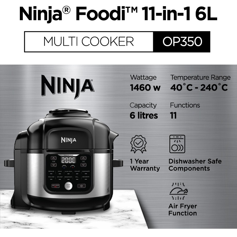 Buy Ninja Foodi 11 in 1 1450W 6L Multi Cooker OP350 MyDeal