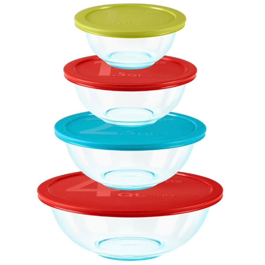 Pyrex 8 Piece Mixing Bowl Set with Lids