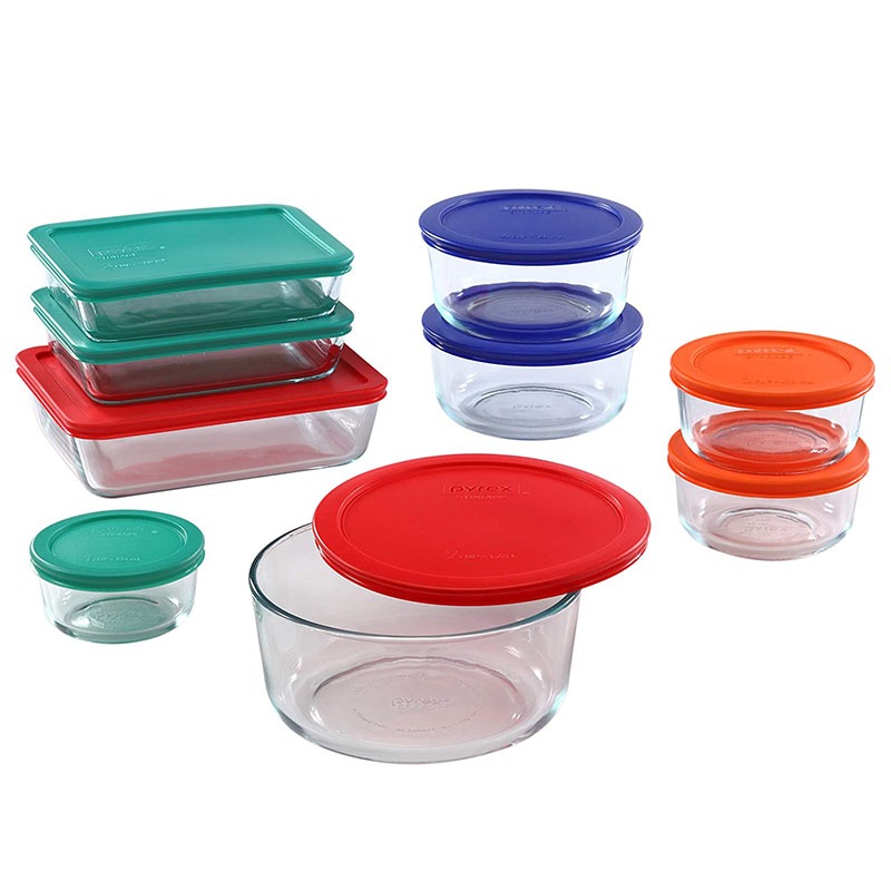 Buy Pyrex Simply Store 18Piece Glass Food Container Set with Coloured