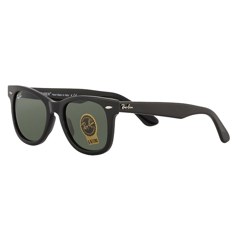 Ray-Ban Unisex Classic Original Wayfarer RB2140 Sunglasses Polished Black/Green