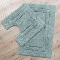 Turquoise bathroom rugs, contour rug sets, extra thick bath mats, anti-slip  soft plush chenille shaggy bath mats (50 x 80cm plus 50 x 50cm u)