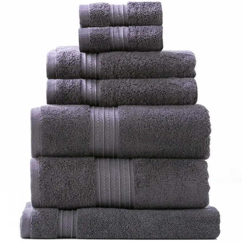 Renee Taylor Brentwood 650GSM Cotton 7 Piece Towel Set Carbon