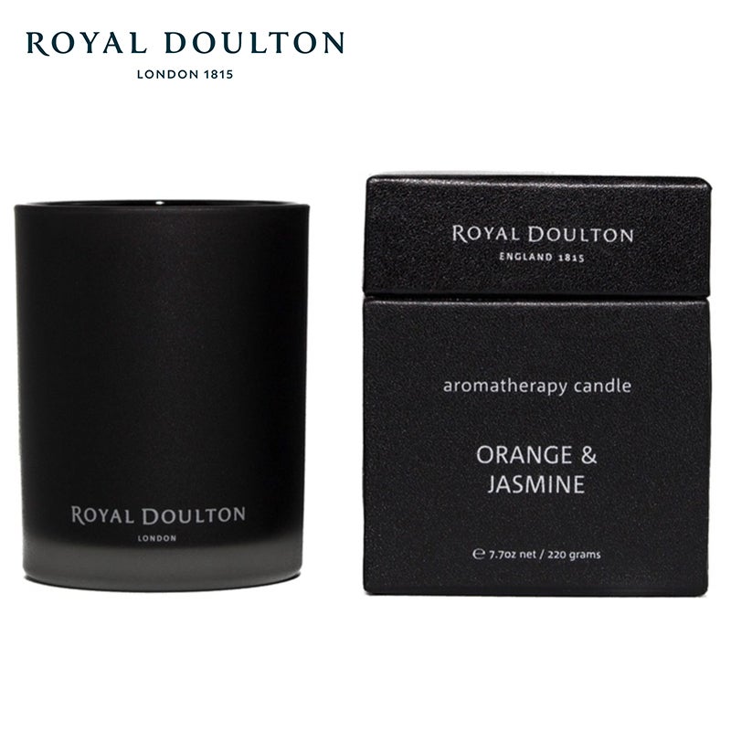 Royal Doulton Black Scented Candle 220g Orange & Jasmine
