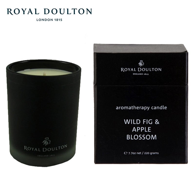 Royal Doulton Black Scented Candle 220g Wild Fig & Apple Blossom