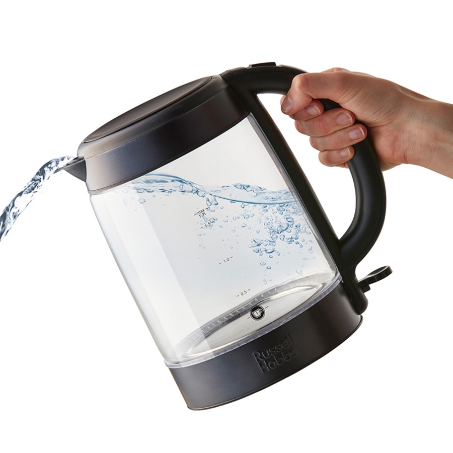 Russell Hobbs Brooklyn Glass Kettle Black Stainless Steel RHK172BCH