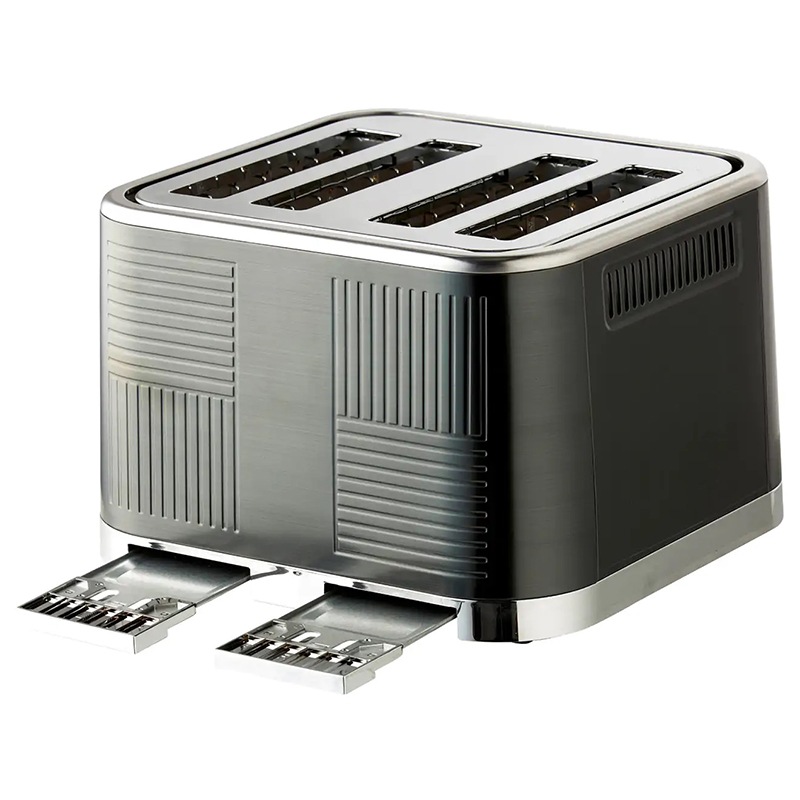 Buy Russell Hobbs Geo Steel 4 Slice Toaster Black MyDeal