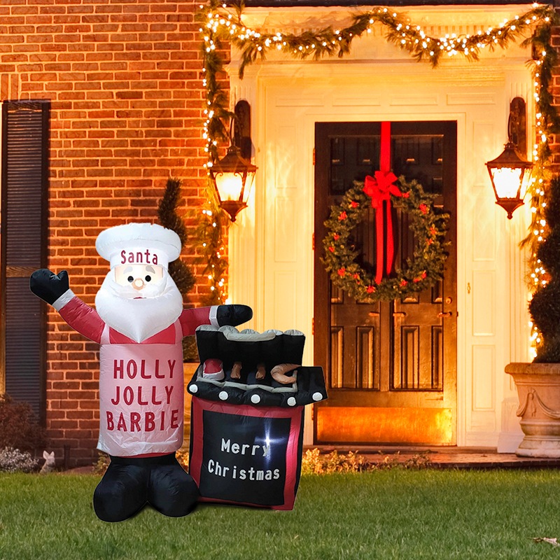 Buy Christmas Inflatable LED Santa Claus & BBQ Outdoor Decoration 150cm