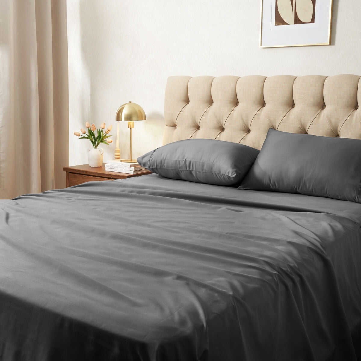 Sheraton Luxury 1200TC Sheet Set Dusk Grey (Queen, King)