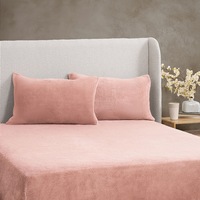 Sheraton Luxury Cosy Teddy Fitted Sheet Set Blush (Single, King Single, Double, Queen, King)