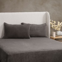 Sheraton Luxury Cosy Teddy Fitted Sheet Set Charcoal (Single, King Single, Double, Queen, King)