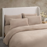 Sheraton Luxury Cosy Teddy Quilt Cover Set Taupe (Single, Double, Queen, King)