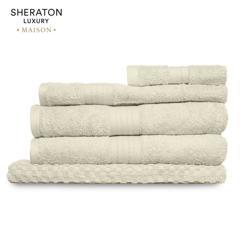 Sheraton Luxury Maison Egyptian Cotton 5 Piece Towel Pack Flax