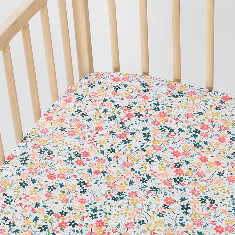 Buy Sheridan Melia Fitted Sheet Cot 2 Pack 100 Australian Cotton Posy Print (132x77x19cm) MyDeal