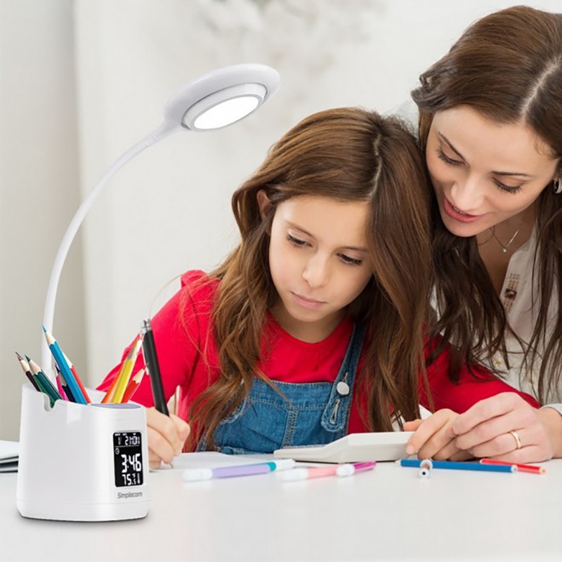 Buy EL621 LED Desk Lamp with Pen Holder & Digital Clock