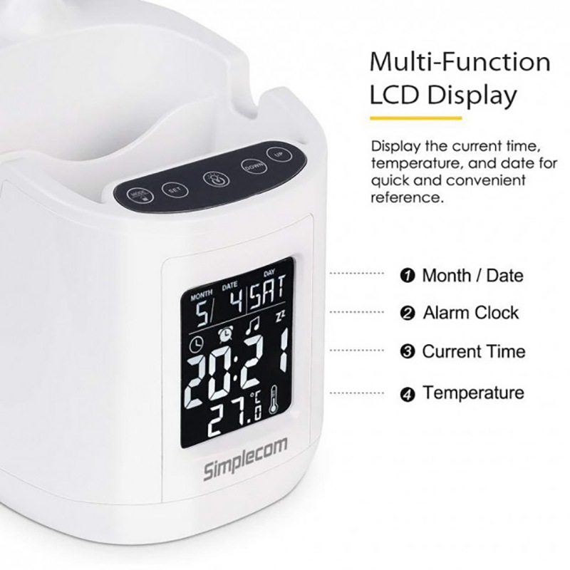 Buy EL621 LED Desk Lamp with Pen Holder & Digital Clock