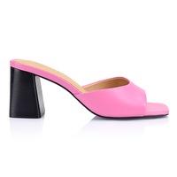 Siren Women's Stop Heeled Mules Rose Leather (EU 37-41)